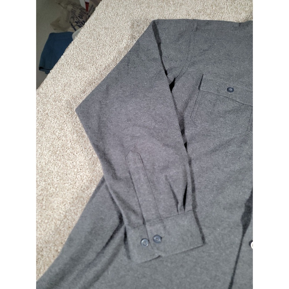 LL Bean Shirt 2XL Gray Men Chamois Flannel Long Sleeve Button Up Heavyweight NWT - Picture 8 of 16